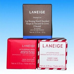LANEIGE Chocolate Peppermint Candy Cane Lip Masks Discontinued Rare Bundle NEW